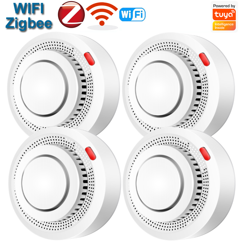 Smoke Detector Interconnected - WiFi/Zigbee Smoke Detector Sensor Fire Alarm