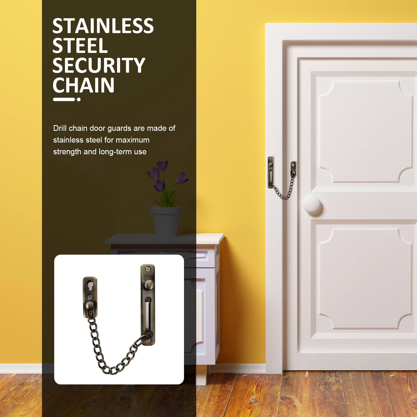 Drill-Free Stainless Steel Doo - Security Chain Door avaliação e preço