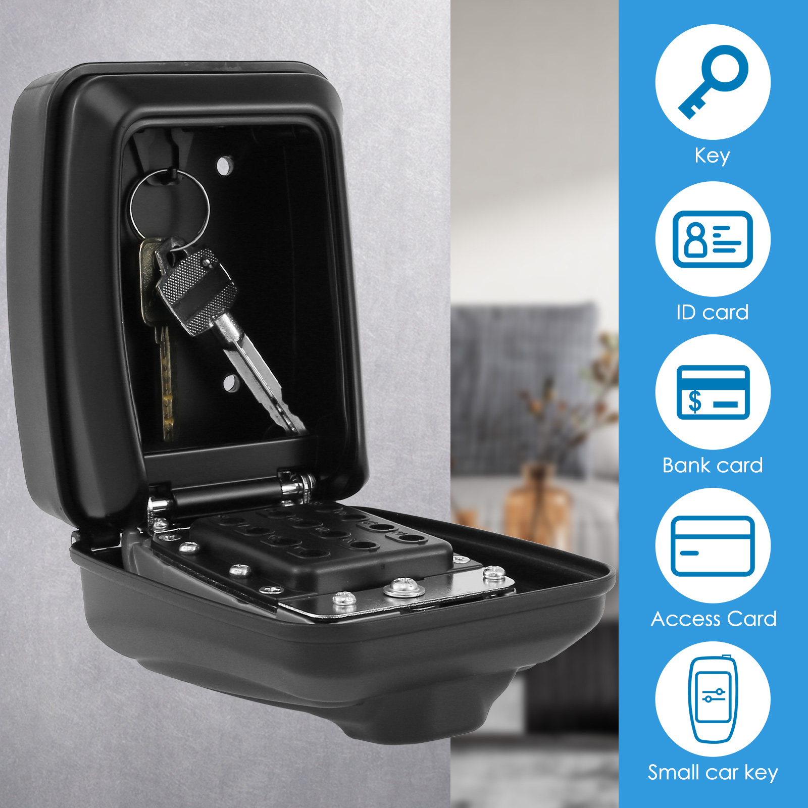 Key Lock Box Wall-Mount Secret - Lockbox Key Secure avaliação e preço