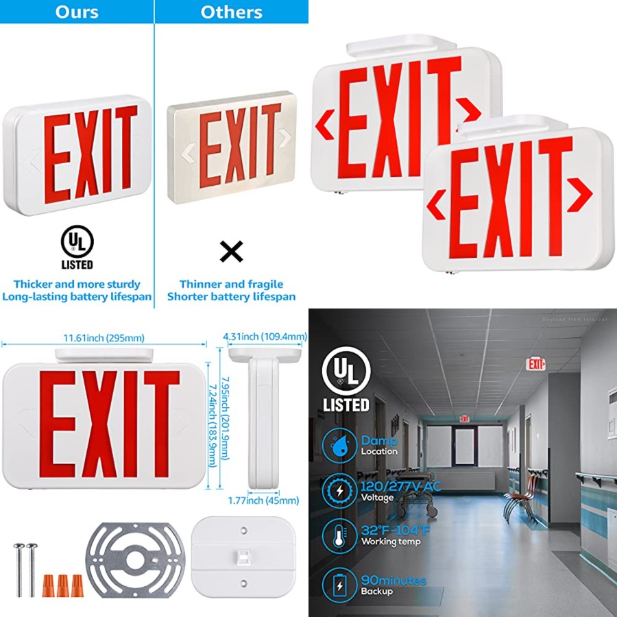 LED Exit Sign, Emergency Exit  - Emergency Exit Sign avaliação e preço