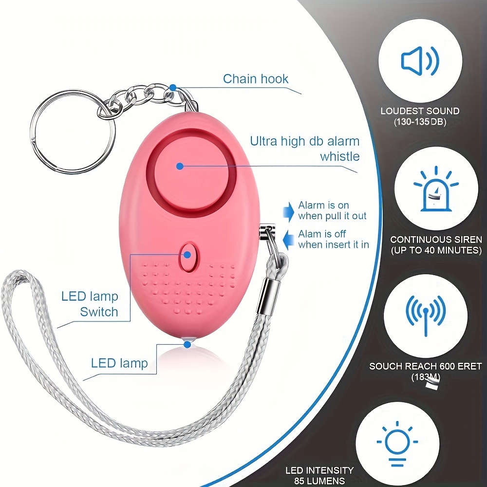 130dB Personal Safety Alarm wi - Personal Alarm Keychain avaliação e preço