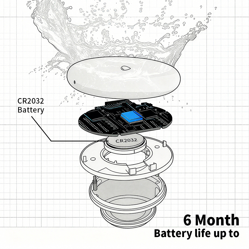 Zigbee Leakage Sensor LED Imme - Water Alarm Sensor avaliação e preço