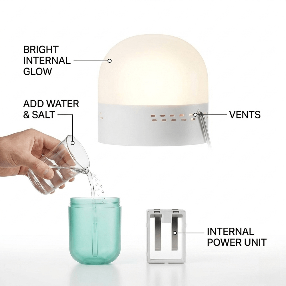 Portable Saline Lamp Compact 6 - Power Outage Light avaliação e preço