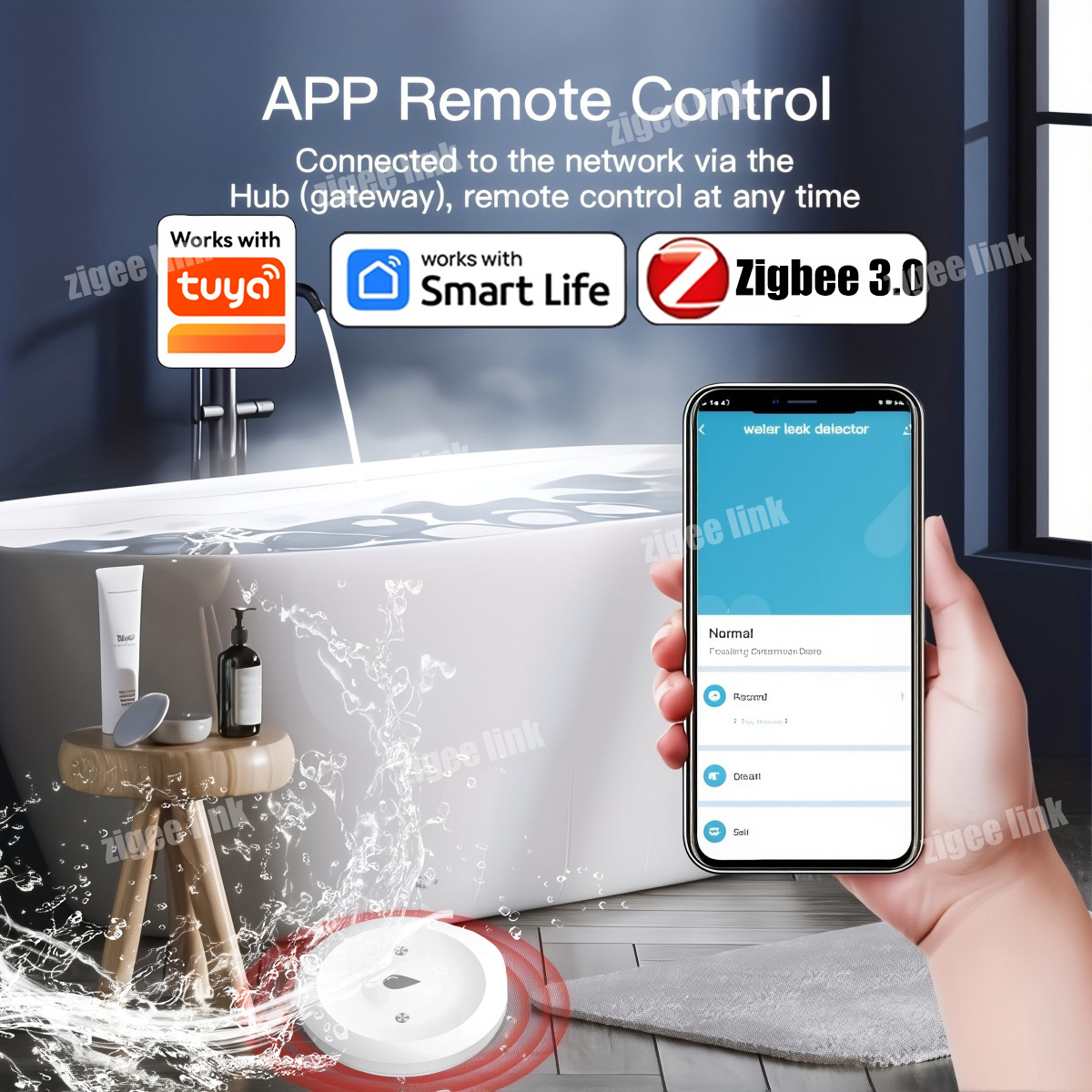 ZigBee 3.0 Water Sensor Smart  - Water Alarm Sensor avaliação e preço