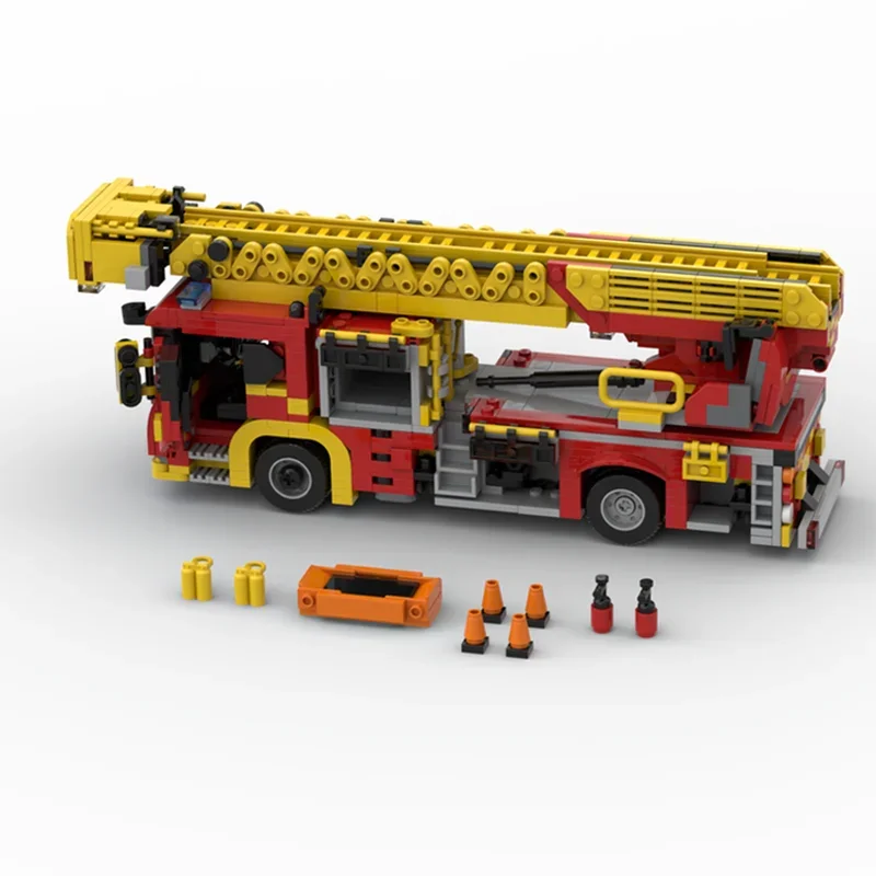 1079PCS MOC London Fire Brigad - Fire Escape Ladder avaliação e preço