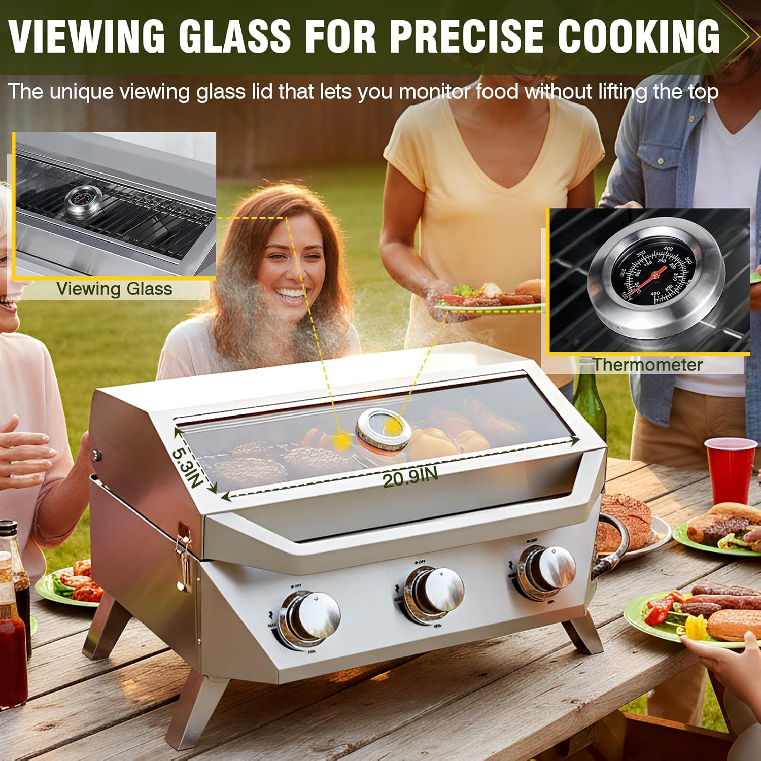 3-Burner Tabletop Gas Grill 30 - Fire Escape Ladder avaliação e preço