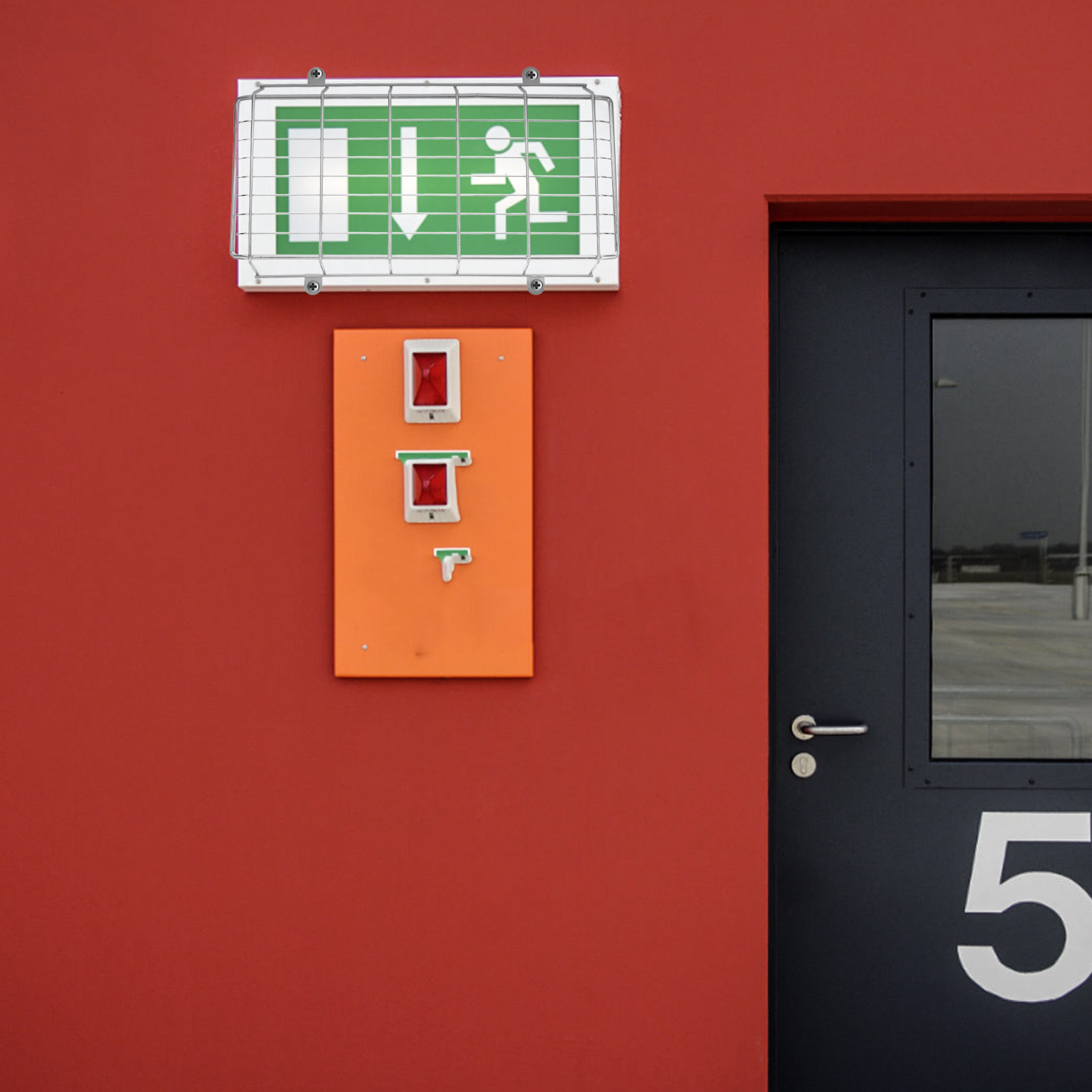 Iron LED Exit Sign Protective  - Emergency Exit Sign avaliação e preço