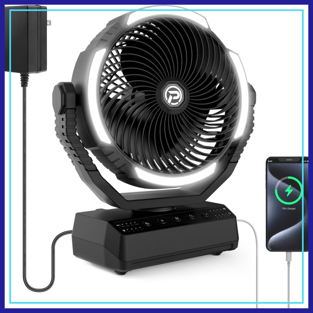 20000mAh Camping Fan with Ligh - Power Outage Light avaliação e preço