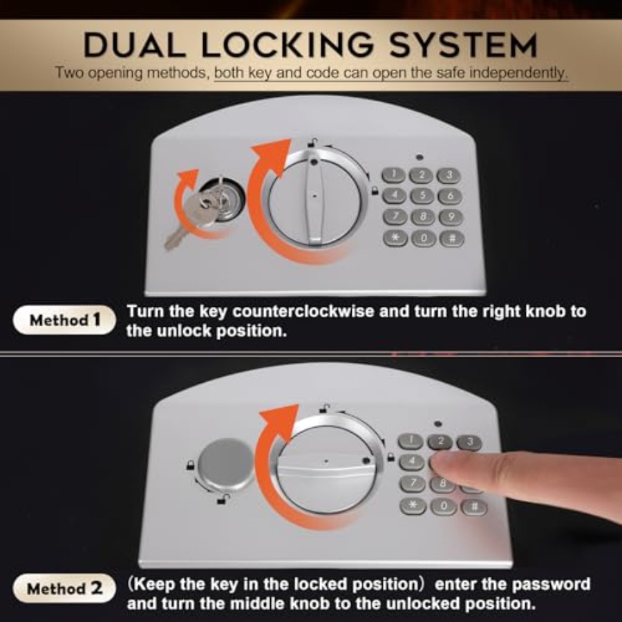 Portable Metal Safe Box with D - Fire Safe Document avaliação e preço