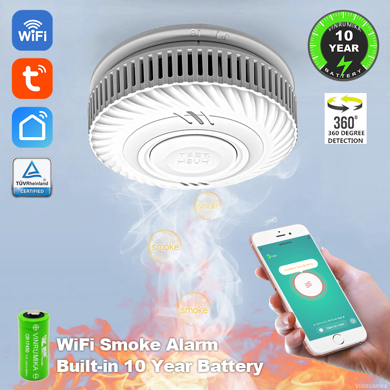 WiFi Tuya Smart Smoke Detector - Smoke Detector Interconnected avaliação e preço