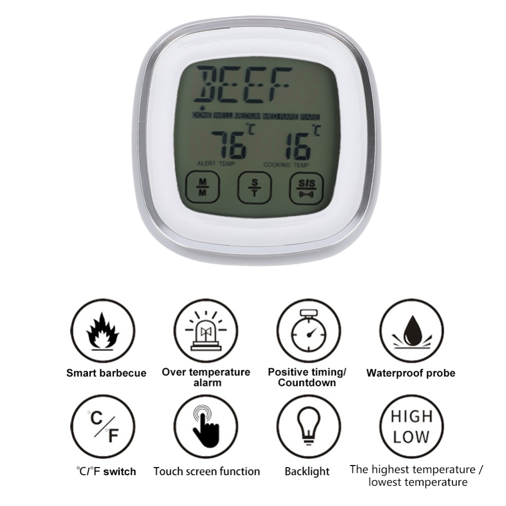Touch Screen Digital Meat Ther - Pool Alarm Float avaliação e preço