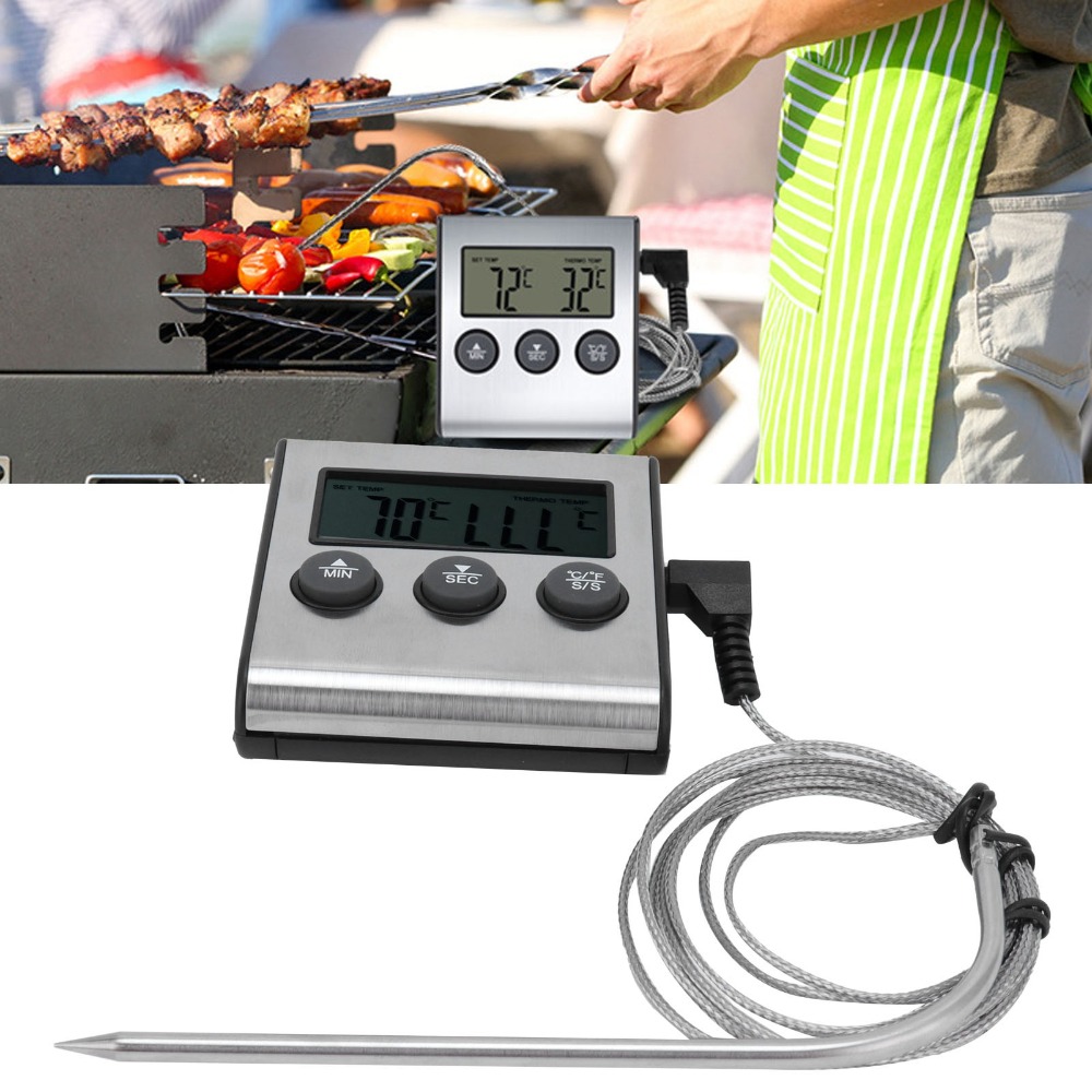 Silver Digital BBQ Meat Thermo - Pool Alarm Float avaliação e preço