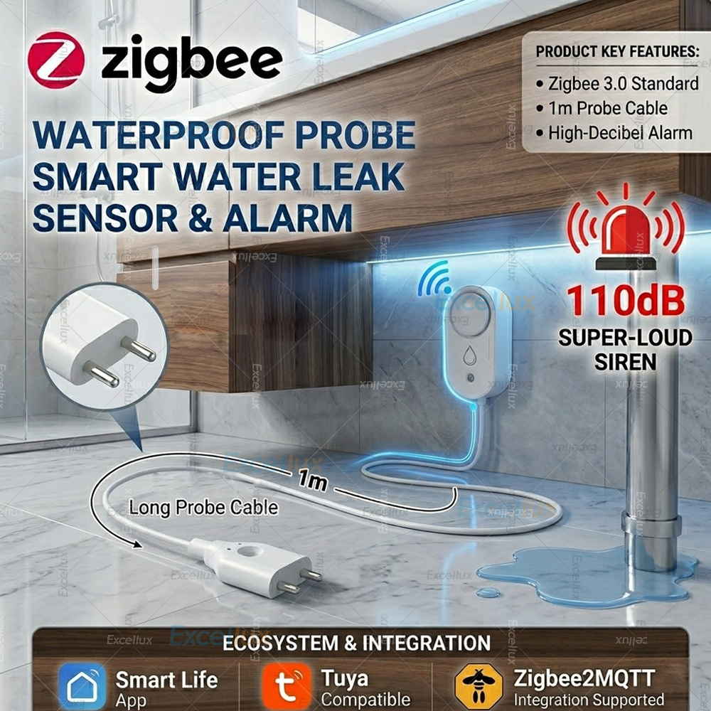 Smart Water Leak Sensor ZigBee - Water Alarm Sensor avaliação e preço