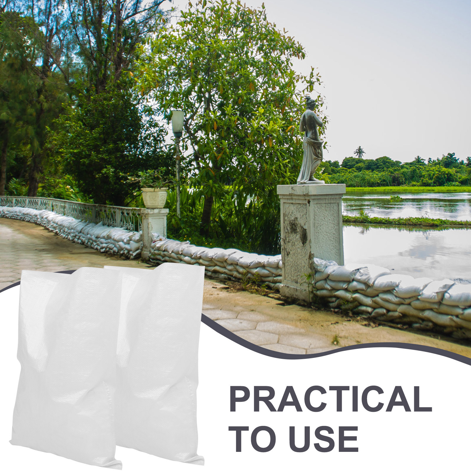 5Pcs Waterproof Woven Sandbags - Flood Barrier Bag avaliação e preço
